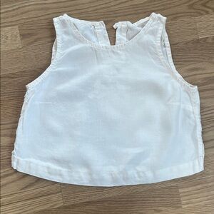 notPERFECTLINEN BAY crop linen top cream SMALL/MEDIUM